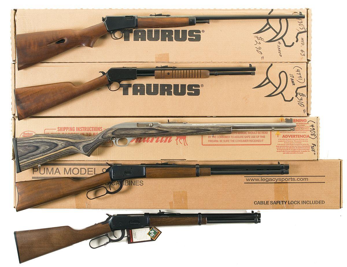 Taurus Model 63 Rifle Five Rifles -A) Taurus Model 63 Semi-Automatic Rifle with Factory Box B ...