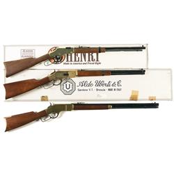 Three Lever Action Long Guns -A) Henry "Golden Boy" .22 Caliber Lever-Action Rifle with Box  B) Uber