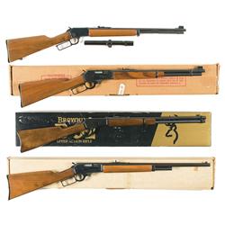 Four Lever Action Long Arms -A) Marlin Model 39M-Original Golden Lever Action Rifle with Scope  B) M