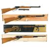Image 1 : Four Lever Action Long Arms -A) Marlin Model 39M-Original Golden Lever Action Rifle with Scope  B) M