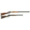 Image 1 : Two Lever Action Long Guns -A) Uberti Model 1873 Reproduction Lever Action Rifle  B) Rossi Model 92 