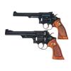 Image 1 : Two Smith & Wesson Double Action Revolvers -A) Model 17-3 Double Action Revolver  B) Smith & Wesson 