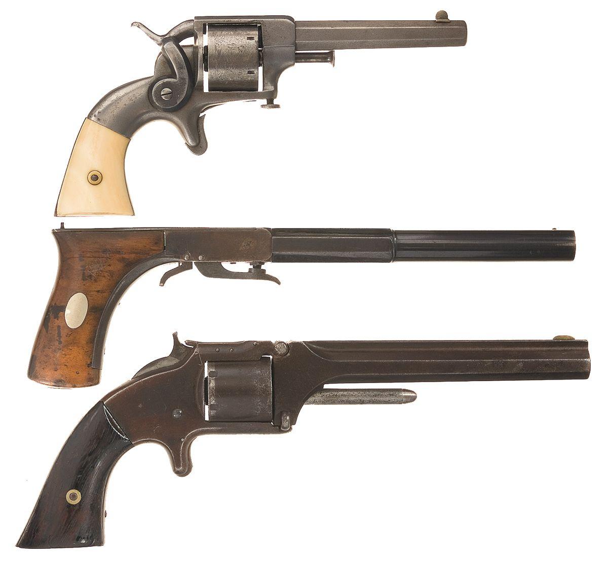 Lipfire One Pistol & Two Revolvers -A) Allen & Wheelock Side Hammer Lipfire ...