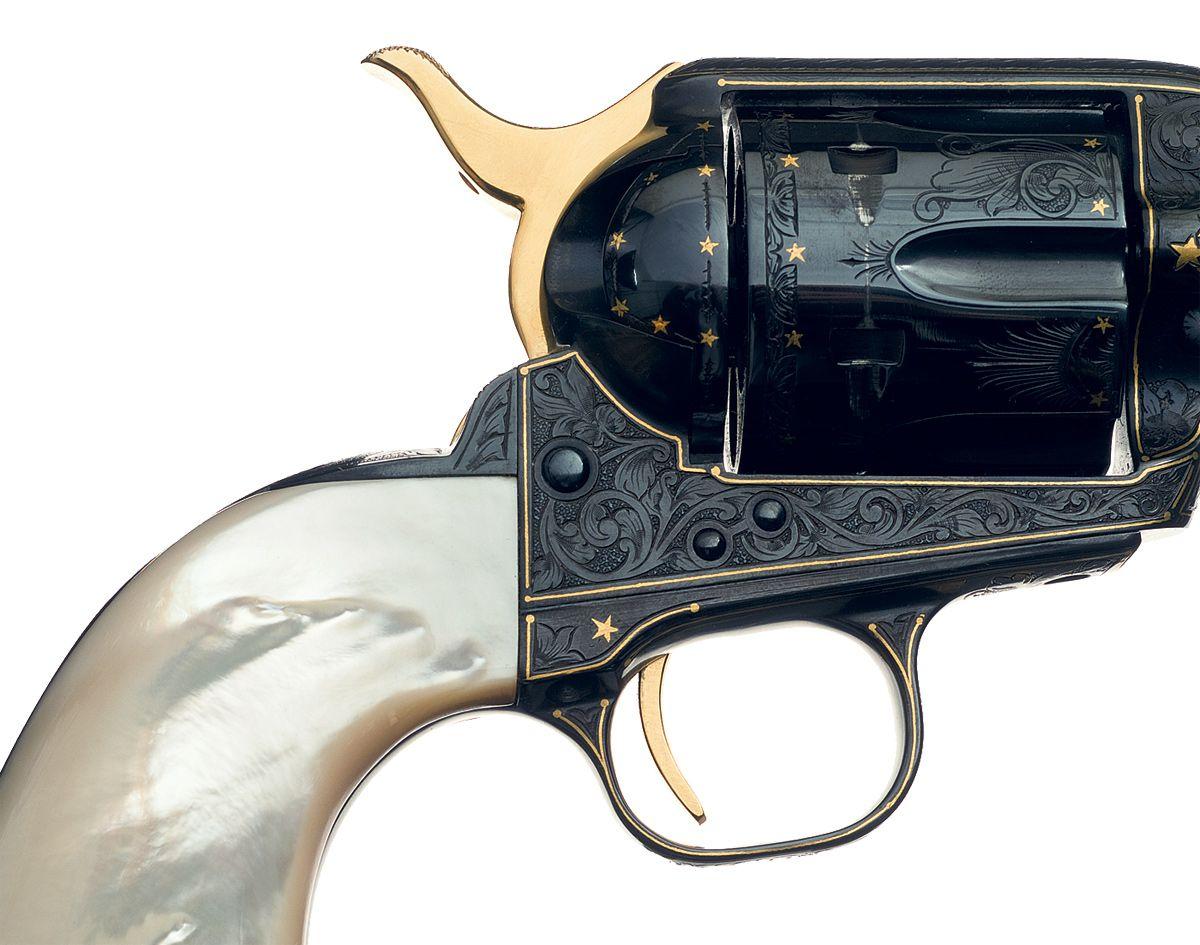 Custom Engraved, Gold Inlaid Colt Third Generation Single Action Army ...
