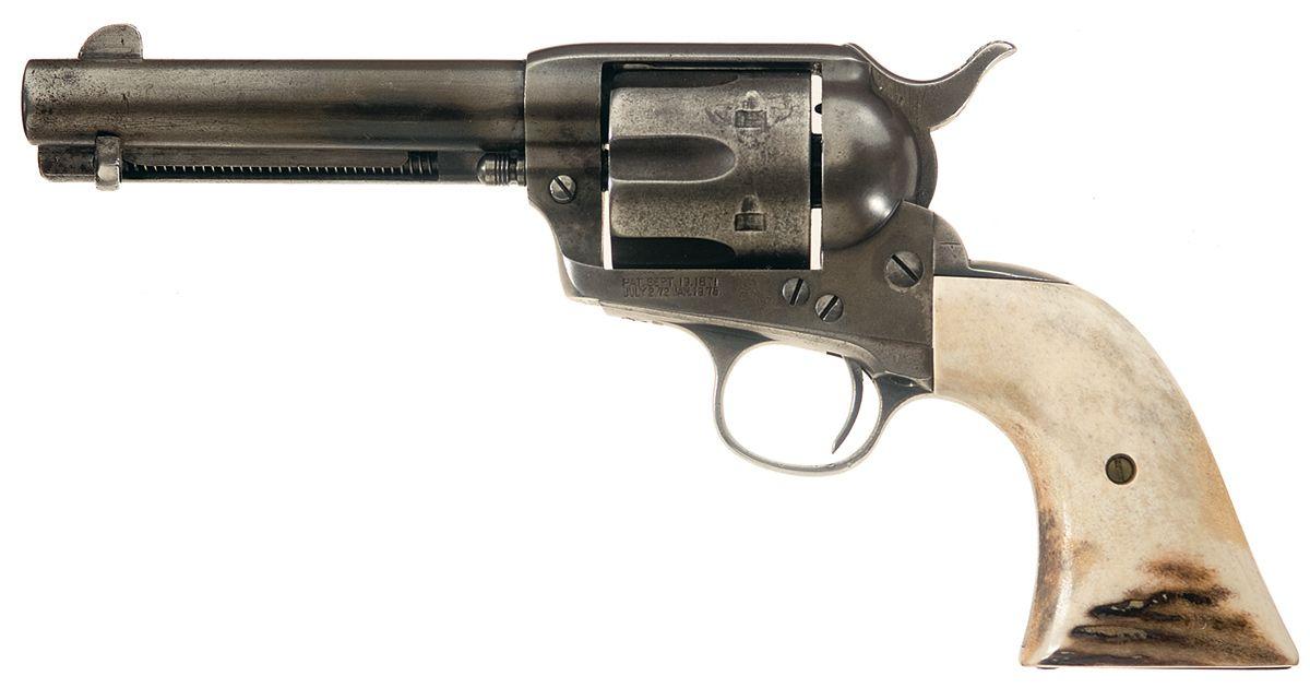 Colt Single Action Army Revolver With Stag Grips