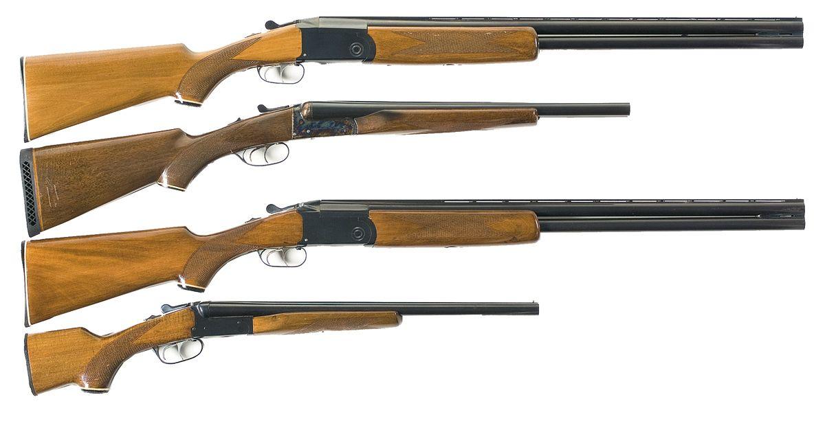 Four Double Barrel Shotguns -A) Boito Over/Under Shotgun B) Armas Erbi ...
