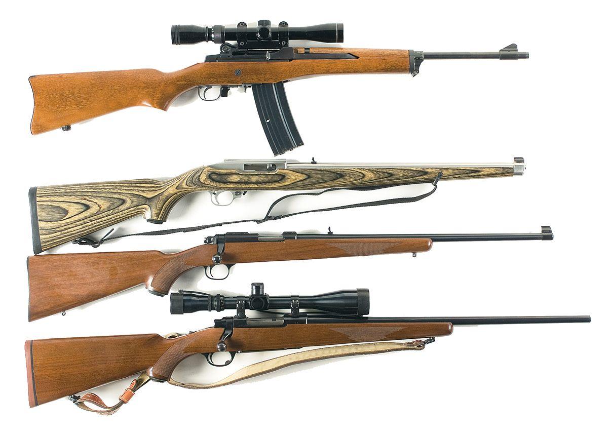 Four Ruger Long Guns -A) Ruger Mini-14 Ranch Semi-Automatic Rifle with ...