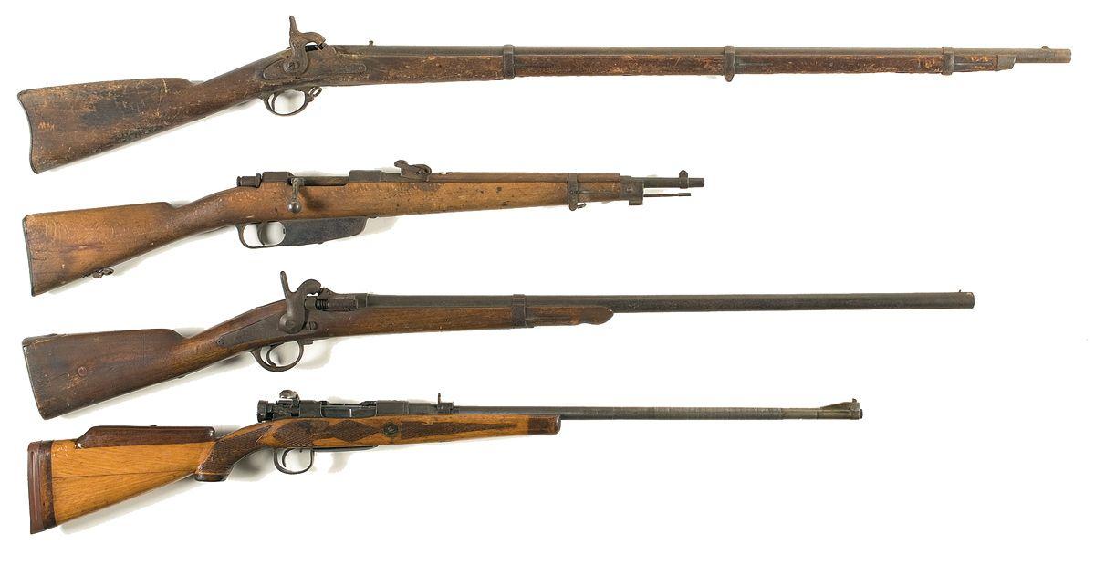 Three Rifles & One Shotgun -A) Civil War U.S. Springfield Model 1864 ...