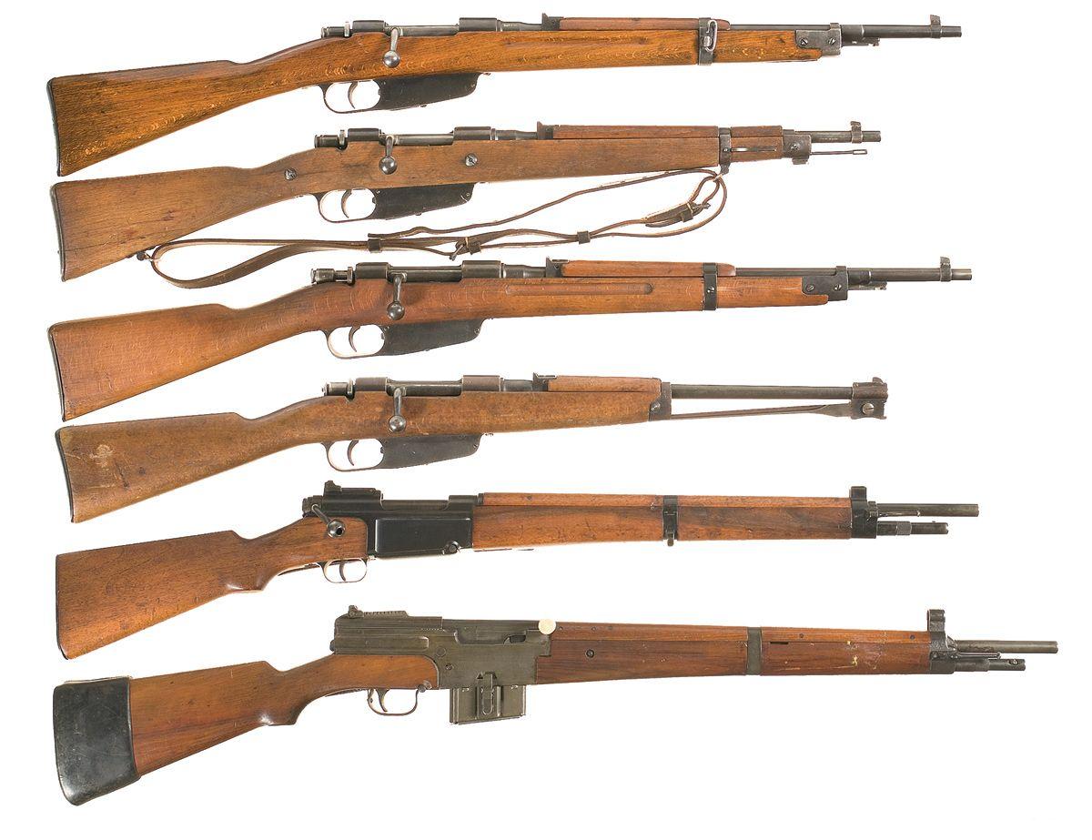 Six Foreign Military Long Arms -A) Carcano Model 1938 Short Rifle B ...