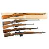 Image 1 : One Carbine & Four Rifles -A) Mosin Nagant Model 91/30 Bolt Action Rifle with Folding Bayonet, Acces