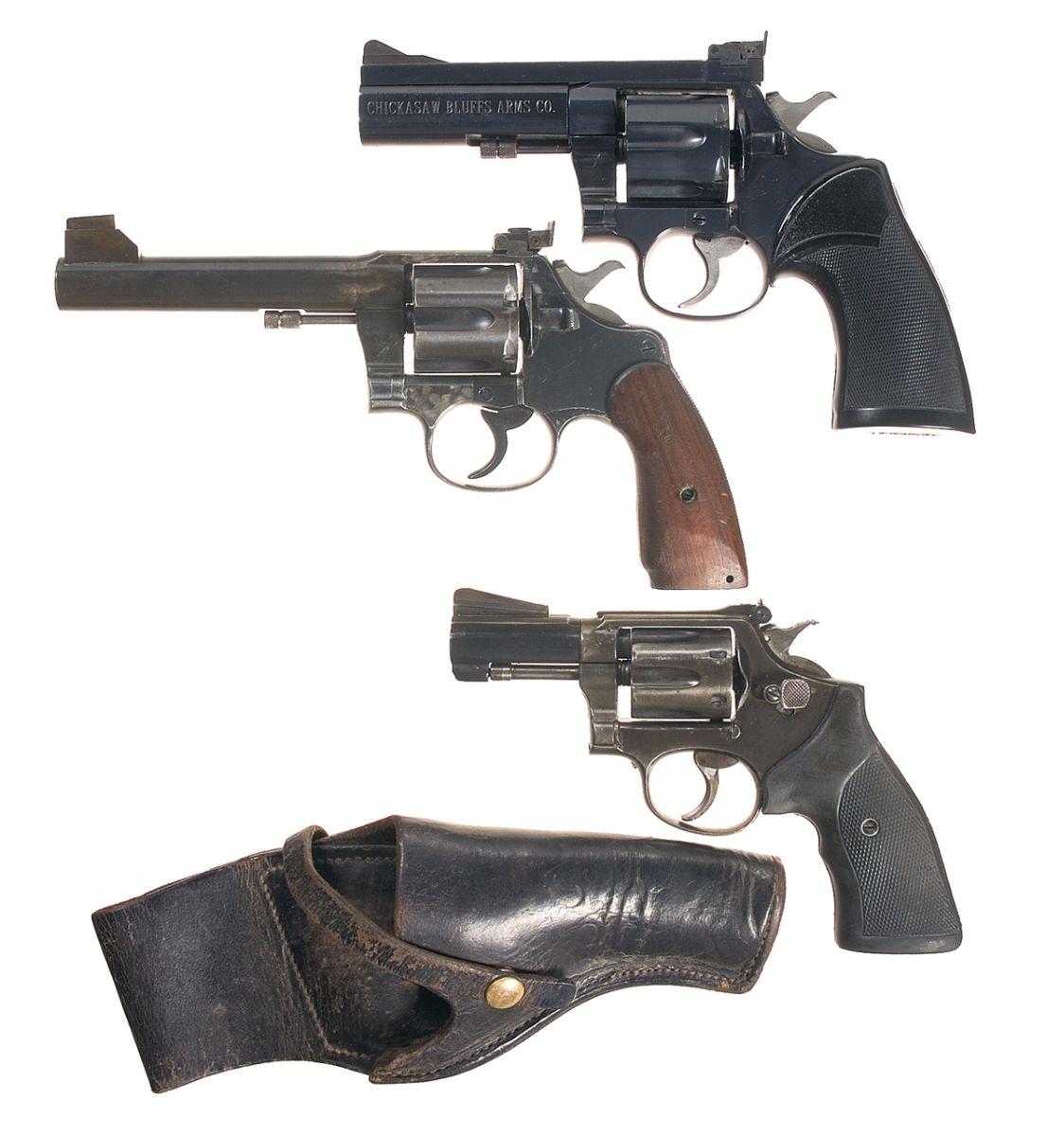 Three Revolvers -A) Custom Built Colt 1917 Double Action Revolver B ...