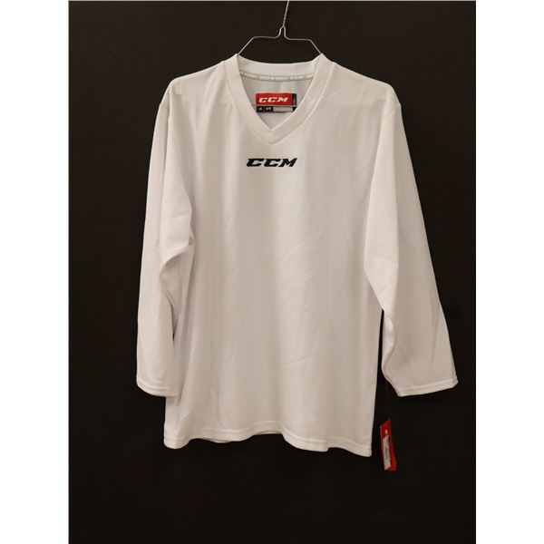 CCM CHANDAIL D’ENTRAÎNEMENT ENFANT L/XL BLANC