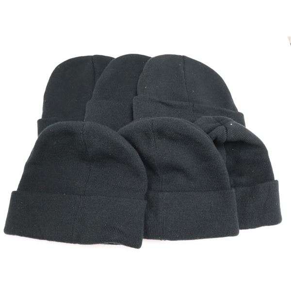 LOT DE 6 NOIR TUQUES ASSORTIS