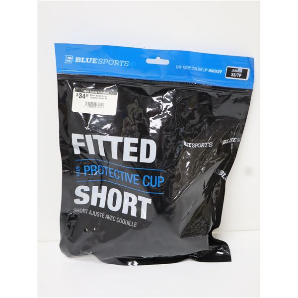 BLUE SPORTS JUNIOR SHORT AJUSTÉ AVEC COQUILLE DE PROTECTION -XS