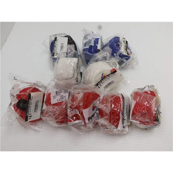 LOT DE 10 POWERFLEX ROULEAUX EXTENSIBLES -(ROUGE,BLANC,BLEU) 1.5"X5YRDS (STRETCHED)