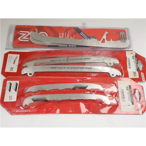 LOT DE 3 LAMES DE PATINS ASSORTIS