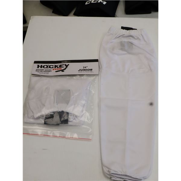 HOCKEY PLUS BAS DE HOCKEY 24" JUNIOR -BLANC