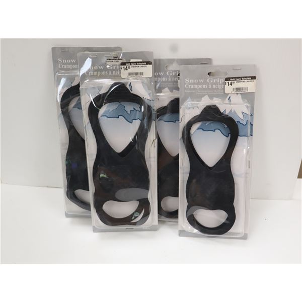 LOT DE 4 CRAMPONS POUR LA NEIGE (2-LRG, 2-MED) ASSORTIS