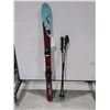 Image 1 : *USAGÉ* SCRATCH SKIS ALPINS 50" AVEC FIXATIONS ET BÂTONS
