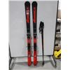 Image 1 : *USAGÉ* NORDICA SKIS ALPINS 63" AVEC FIXATIONS ET BÂTONS