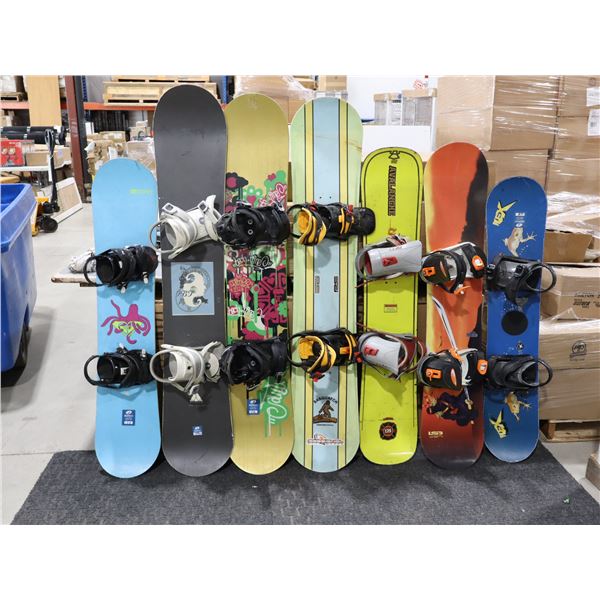 LOT DE 7 *USAGÉ* PLANCHE À NEIGE ASSORTIS