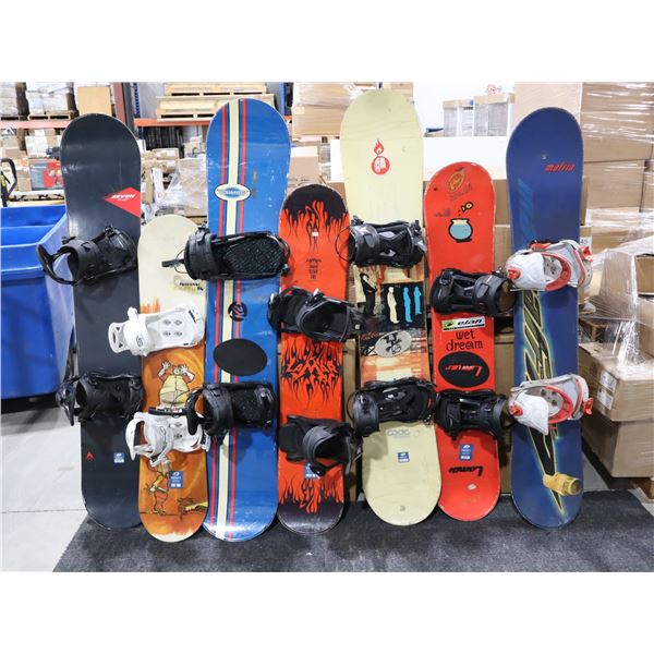 LOT DE 7 *USAGÉ* PLANCHE À NEIGE ASSORTIS