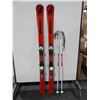 Image 1 : *USAGÉ* NORDICA SKIS ALPINS 64" AVEC FIXATIONS ET BÂTONS