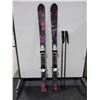 Image 1 : *USAGÉ* FISCHER SKIS ALPINS 59" AVEC FIXATIONS ET BÂTONS