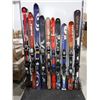 Image 1 : LOT OF 10 ASSORTED *USED* ALPINE SKIS WITH BINDINGS
