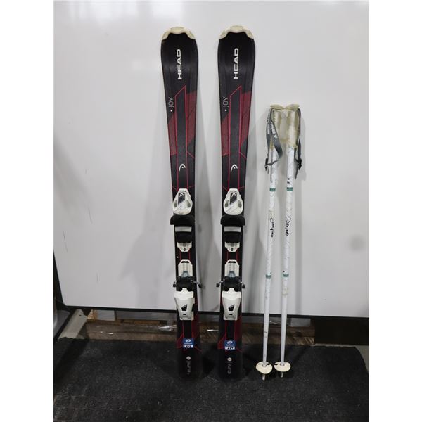 *USAGÉ* HEAD SKIS ALPINS 46" AVEC FIXATIONS ET BÂTONS