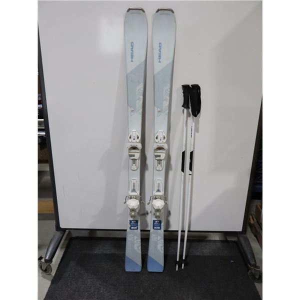 *USAGÉ* HEAD SKIS ALPINS 60" AVEC FIXATIONS ET BÂTONS