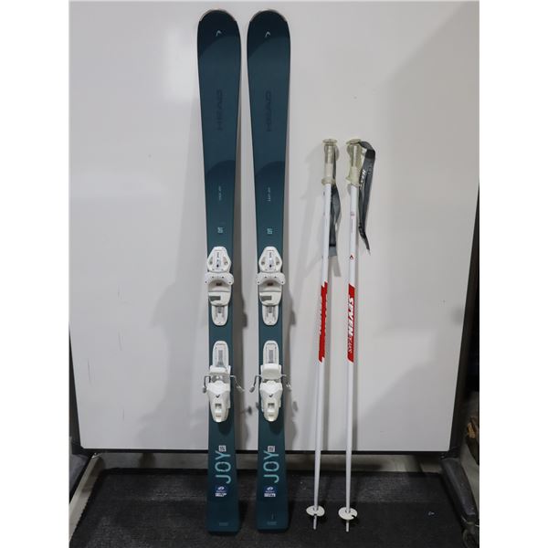 *USAGÉ* HEAD SKIS ALPINS 60" AVEC FIXATIONS ET BÂTONS
