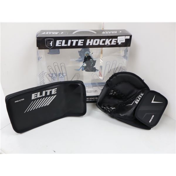 ENSEMBLE GANT ET BLOQUEUR DE HOCKEY DE RUE ELITE HOCKEY TAILLE PETIT