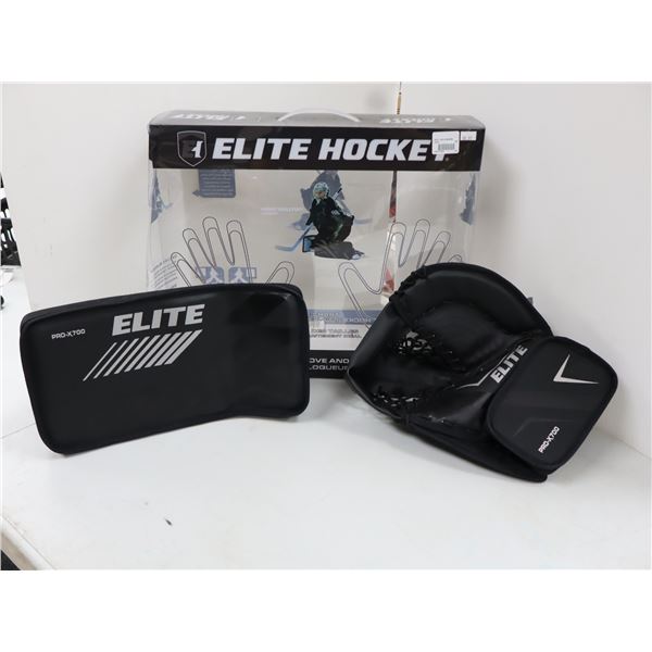 ENSEMBLE GANT ET BLOQUEUR DE HOCKEY DE RUE ELITE HOCKEY TAILLE PETIT