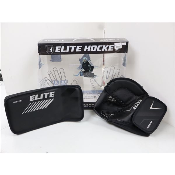 ENSEMBLE GANT ET BLOQUEUR DE HOCKEY DE RUE ELITE HOCKEY TAILLE PETIT