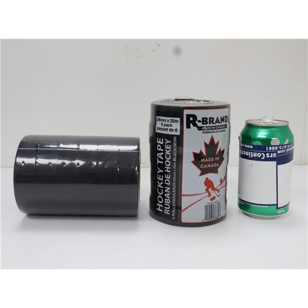 PAQUET DE 6 RUBANS DE HOCKEY R-BRAND 24 MM X 25 M NOIR
