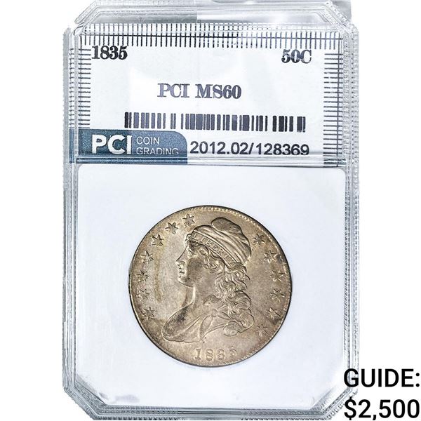 1835 Capped Bust Half Dollar PCI MS60