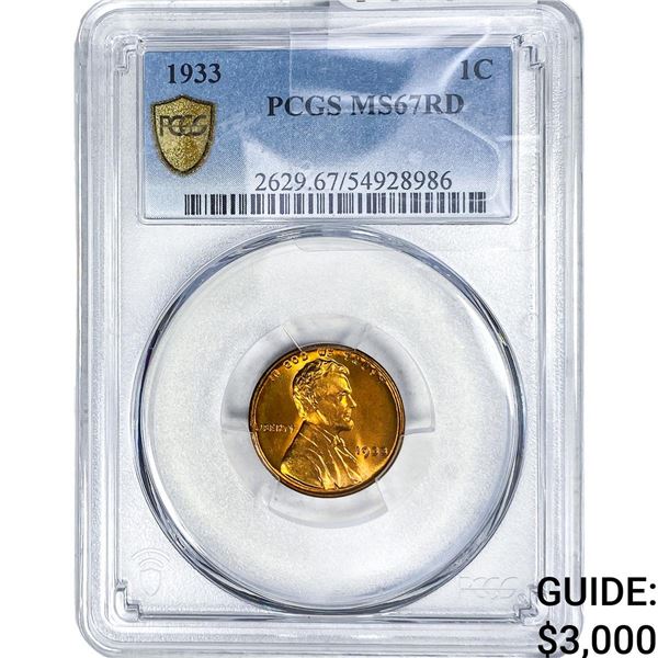 1933 Walking Liberty Cent PCGS MS67 RD