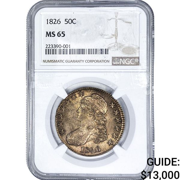 1826 Capped Bust Half Dollar NGC MS65