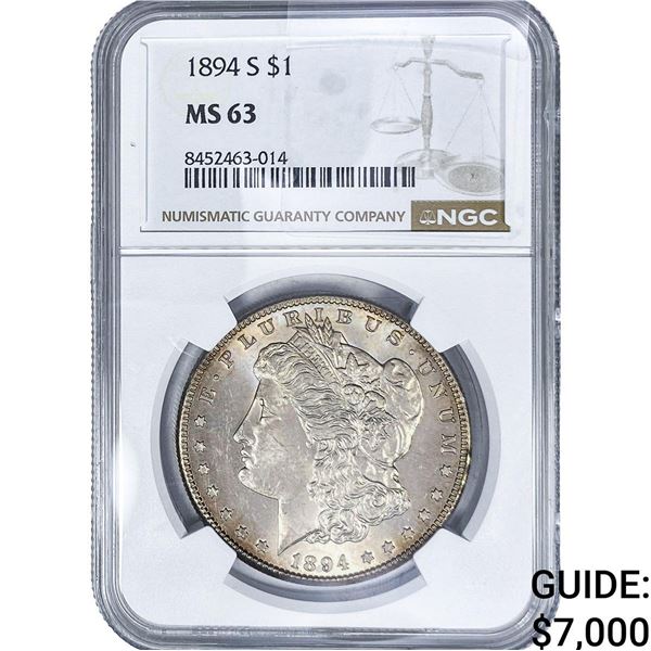 1894-S Morgan Silver Dollar NGC MS63
