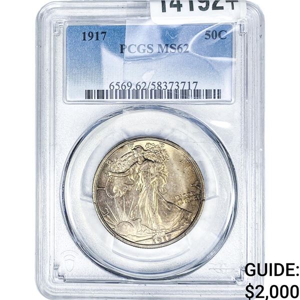 1917 Walking Liberty Half Dollar PCGS MS62