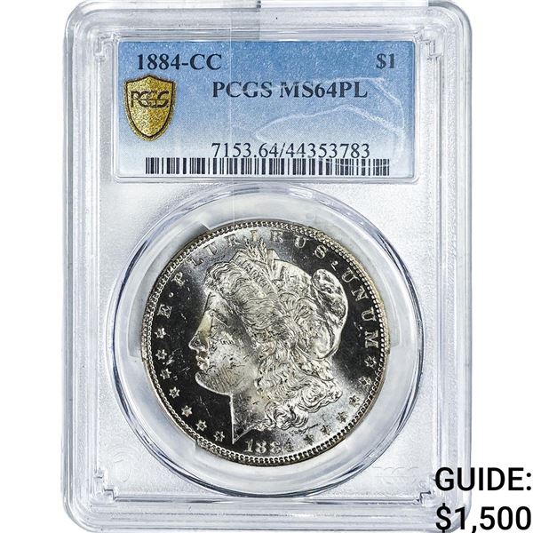 1884-CC Morgan Silver Dollar PCGS MS64 PL