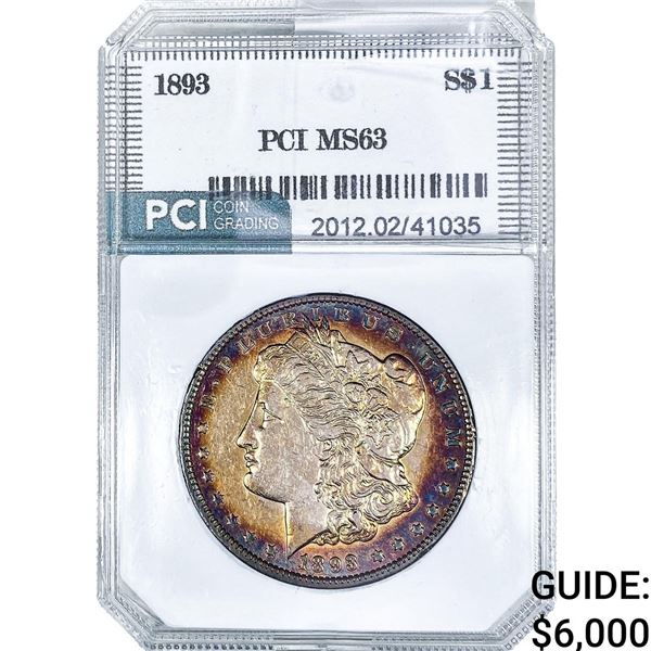 1893 Morgan Silver Dollar PCI MS63