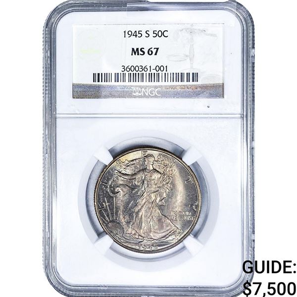 1945-S Walking Liberty Half Dollar NGC MS67