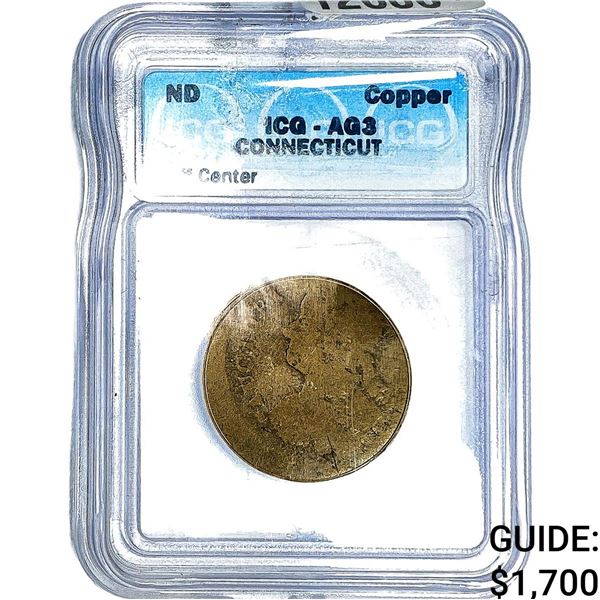 ND Copper Connecticut Token Off Center ICG AG3