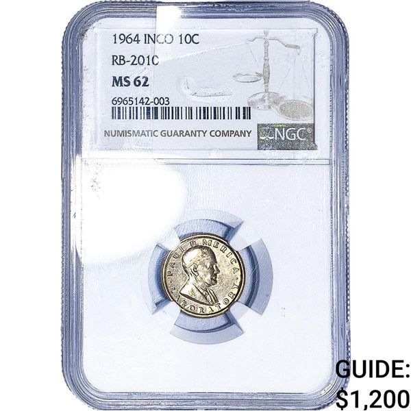 1964 Inco 10C NGC MS62