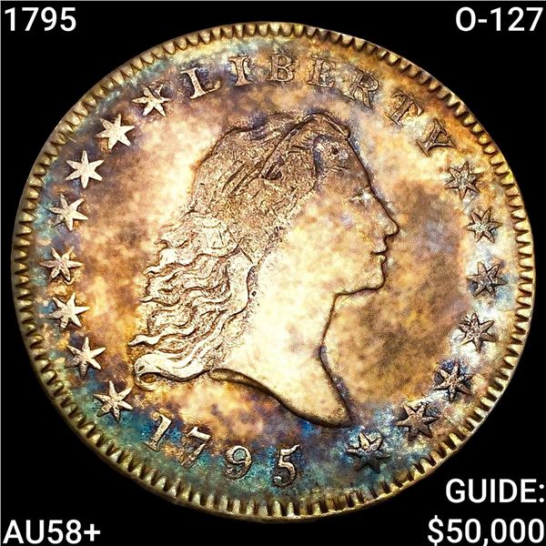 1795 O-127 Flowing Hair Half Dollar CHOICE AU+