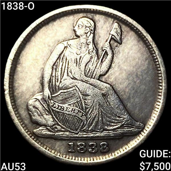 1838-O Seated Liberty Half Dime CLOSELY UNCIRCULATED