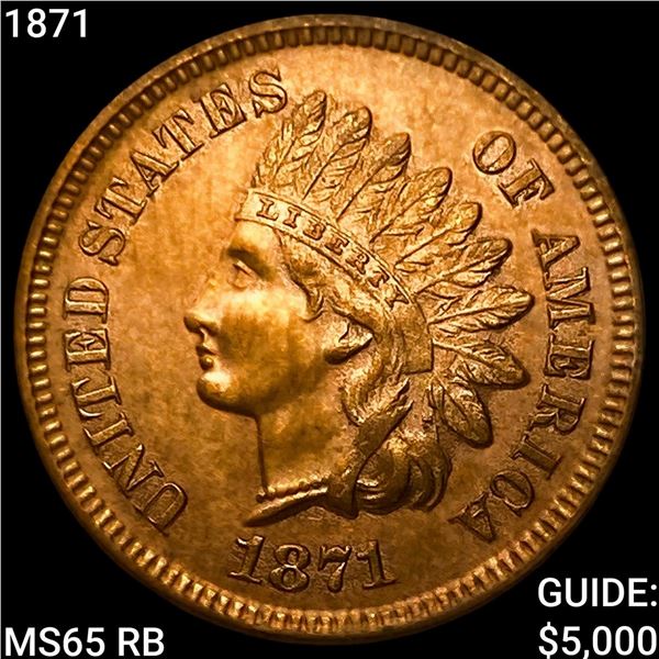 1871 Indian Head Cent GEM BU