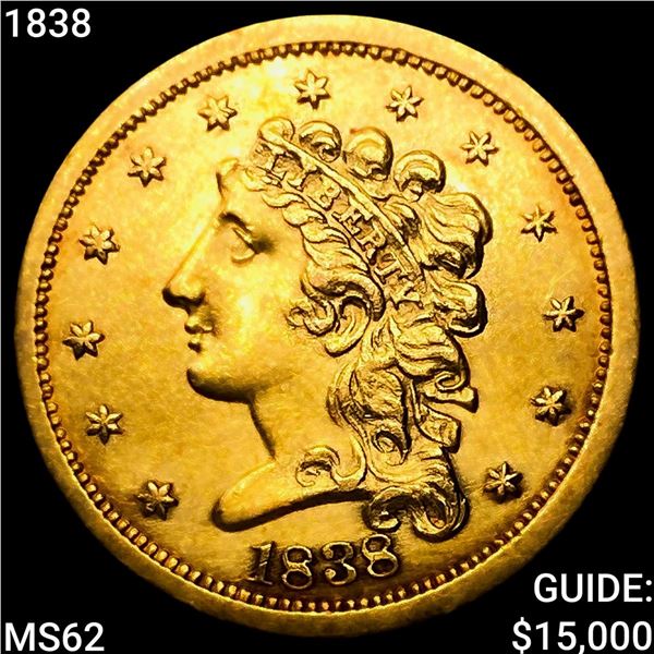 1838 $2.50 Gold Quarter Eagle UNCIRCULATED